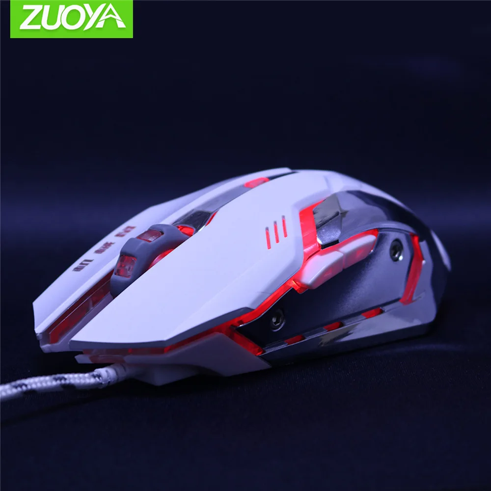 ZUOYA, игровая мышь, dpi, регулируемая проводная мышь, USB, оптический светодиодный, компьютерные мыши для ноутбука, ПК, игры, профессиональный геймер - Цвет: MMR2 WHITE