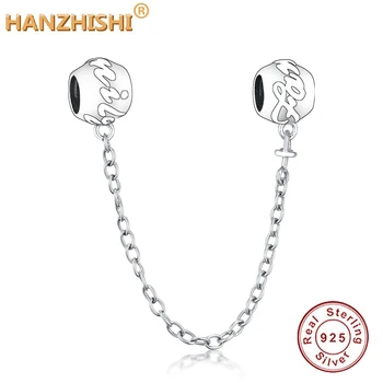 

Wholesale price 100% 925 Sterling Silver Safety Chain Family Forever Safety Chain Charm Bracelet Jewelry For Women