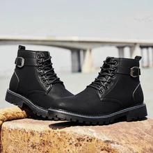 Модный бренд; Лидер продаж; зимние ботинки; высококачественные теплые ботинки из спилка; Водонепроницаемая Повседневная Рабочая обувь; модные мужские ботинки