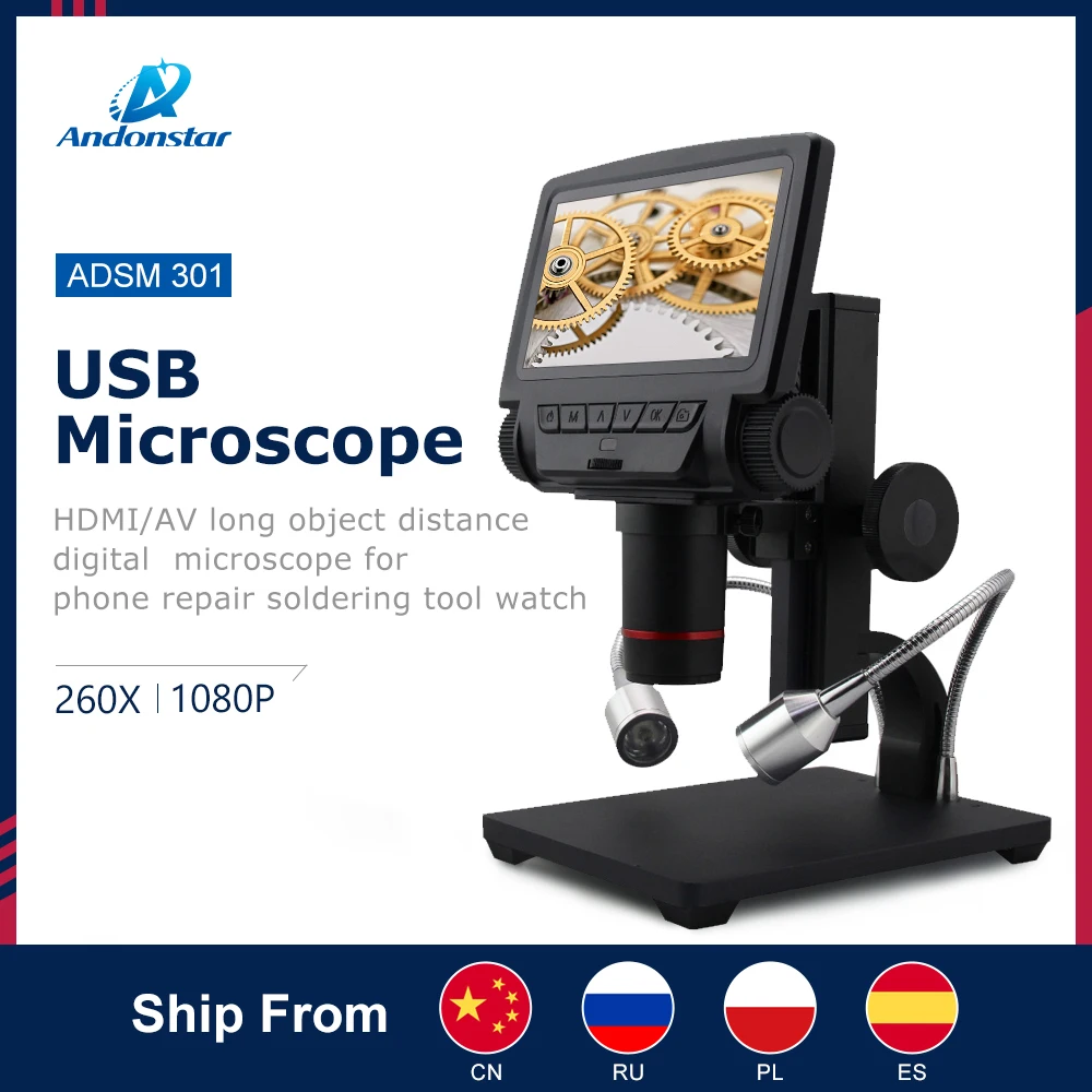 Andonstar ADSM301 Новый HDMI/USB микроскоп электронный на большие расстояния до объектов для