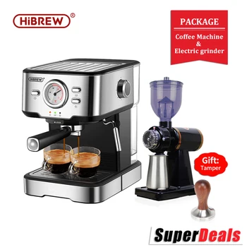 HiBREW 20 Bar Espresso Coffee Machine inox Semi Automatic Expresso Cappuccino Maker Steam Wand Hot Water Temperature Meter H5 1