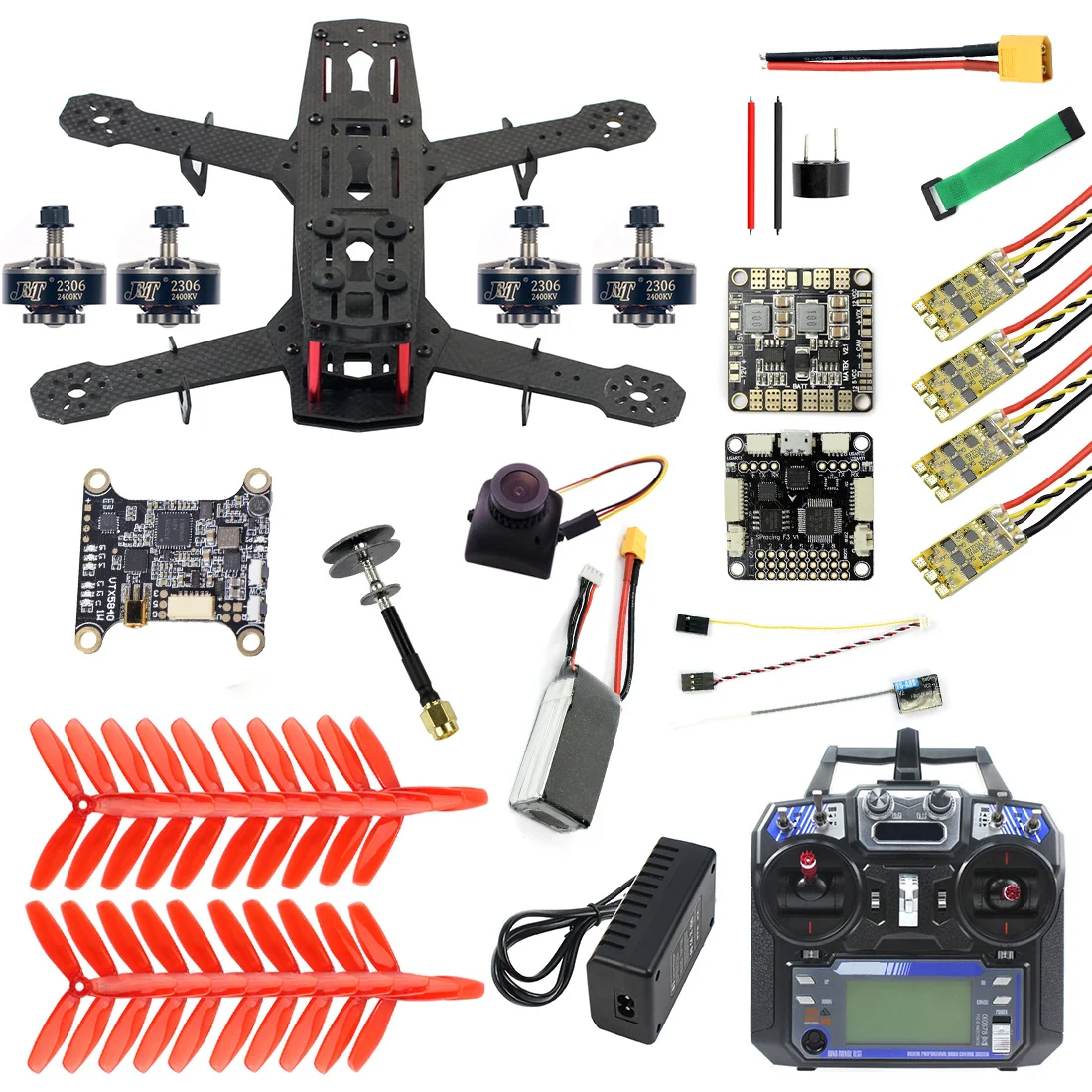 DIY 250 полный комплект FPV Квадрокоптер камера Дрон мм рамка из углеродного волокна