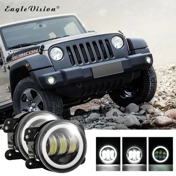 

2PCS 4Inch Car Round LED Driving Lights 6000K White Halo Ring DRL Off Road Fog Lamps For Jeep Wrangler JK TJ LJ Grand Cherokee