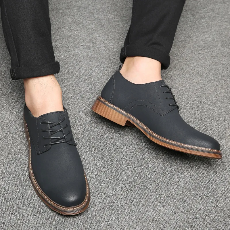 

Fashion Business Casual Shoes MEN'S Height Increasing Leather Shoes Trend Lace-up MEN'S SHOES plus Velvet Warm Breathable Men's