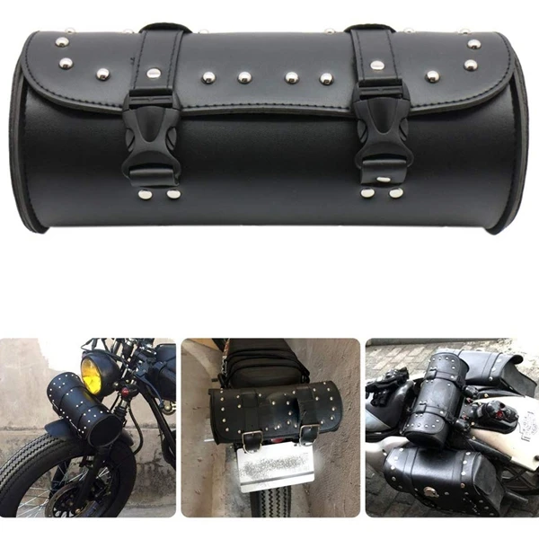 Универсальная мотоциклетная сумка, чехол для вилок, сумка на руль, кожаная, передняя, задняя Сумка для хранения инструментов, водонепроницаемая сумка, Солнцезащитная сумка