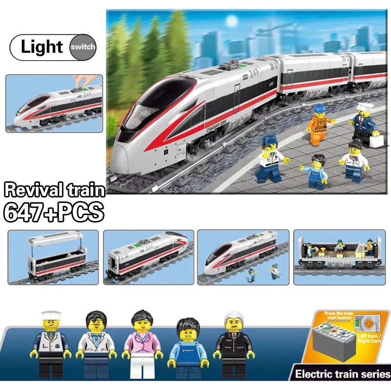 

Newest KAZI 98229 GBL Battery Powered Electric Train High-speed Rail DIY Building Blocks Bricks Gift toys for children Legoingly