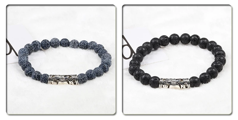 Для мужчин и женщин классический тигровый глаз из бисера Braclet натуральный вулканический камень браслет Винтаж Strand шарм браслеты молитва йоги Pulseira