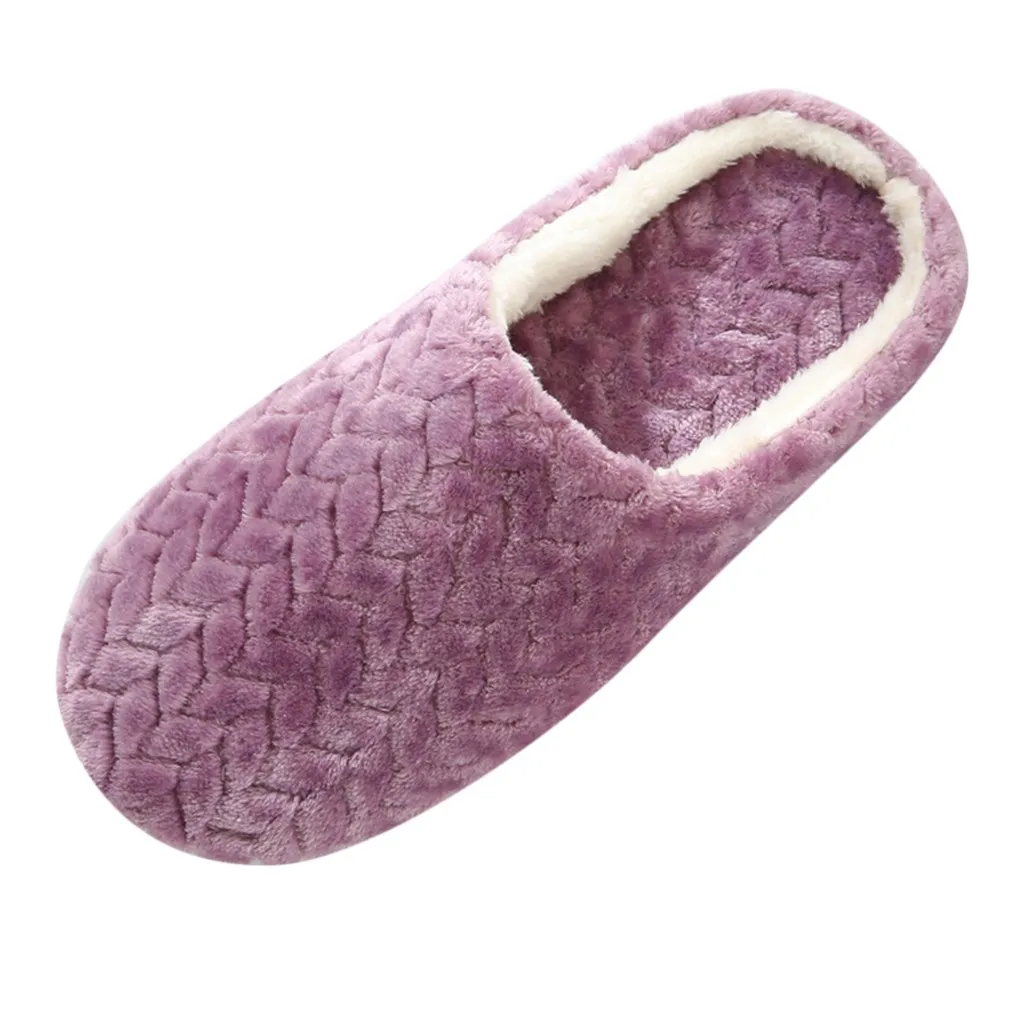 Winter Women's Slippers Snow Solid Color Floor Home Flip Flops Plush Warm Indoor Shoes Woman Non-slip Casual Ladies Тапочки