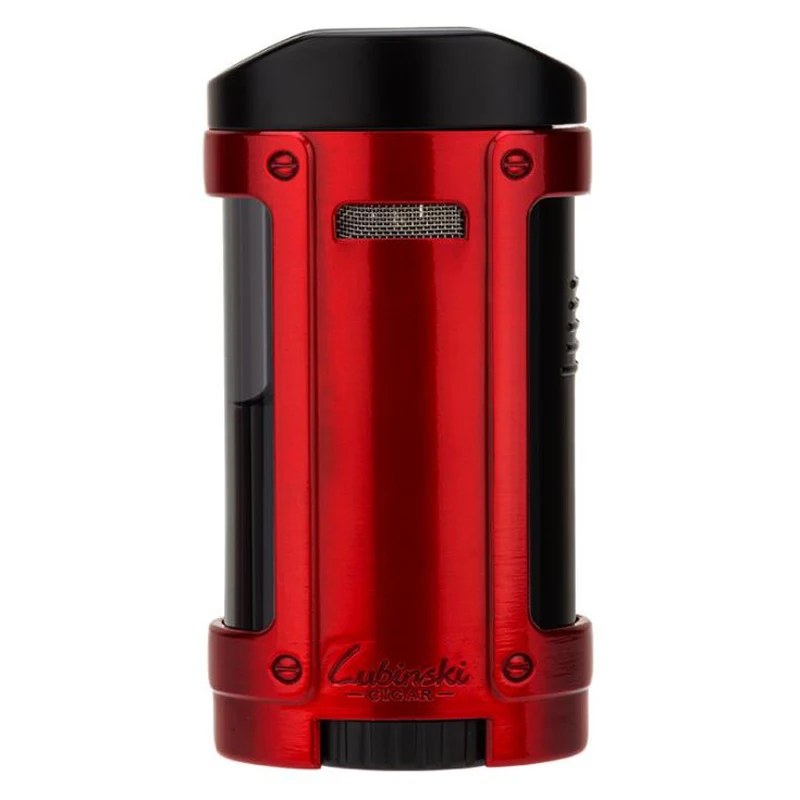 

Brand New LUBINSKI Gas Window Refillable Cigar Lighter Metal Table 4 Torch Jet Cigarette Lighters W/Gift Box For COHIBA