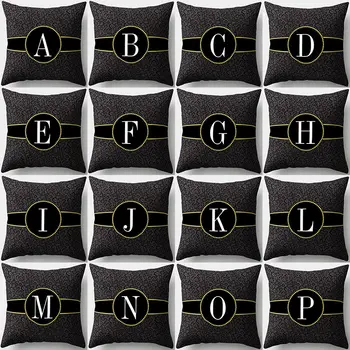 

Leopard Print Alphabet Letter Decorative Cushion Cover Polyester Throw Pillowcase 45*45CM Sofa Home Decorative PillowCover 41014