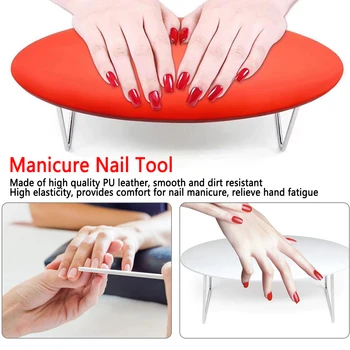 

Nail Arm Rest Leather Nail Art Hand Pillow Waterproof Hand Arm Rest Holder Cushion Pad Table Manicure PedicureTool For Nail Lamp