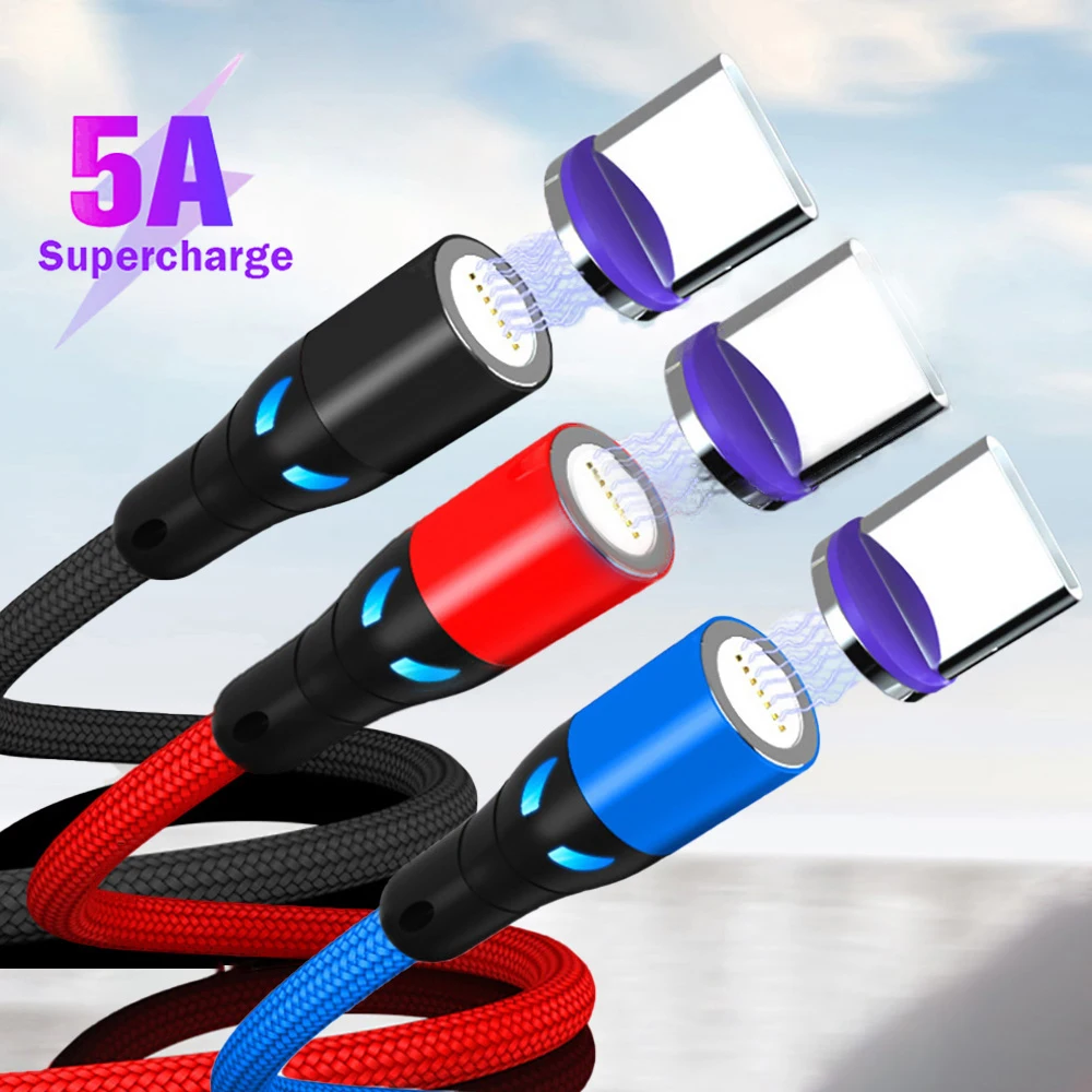 5A супер быстрая зарядка Магнитный кабель для iPhone 11 Xiaomi huawei samsung Micro Usb type C