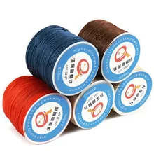 Linha de costura da corda da cera da linha de linho encerada redonda de 0.6mm para a linha de costura do ofício de couro diy joias que fazem hilos para coser
