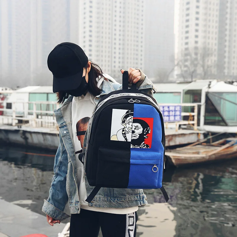 

19 New Style Fashion Color Joint WOMEN'S Bag Creative Trend Spray-print WOMEN'S Backpack Computer STUDENT'S Backpack