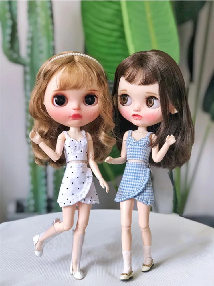 Новинка клетчатый жилет Blyth 1/6 модель джинсовые шорты для кукол (подходит Pullip BJD