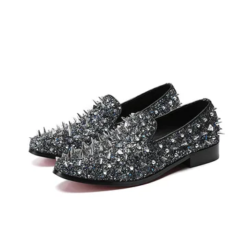 

Zapatos Men Leather Shoes Casual Slip-on Pointed Toe British Style Loafers Genuine Leather Full Grain Leather Cow Leather Rubber