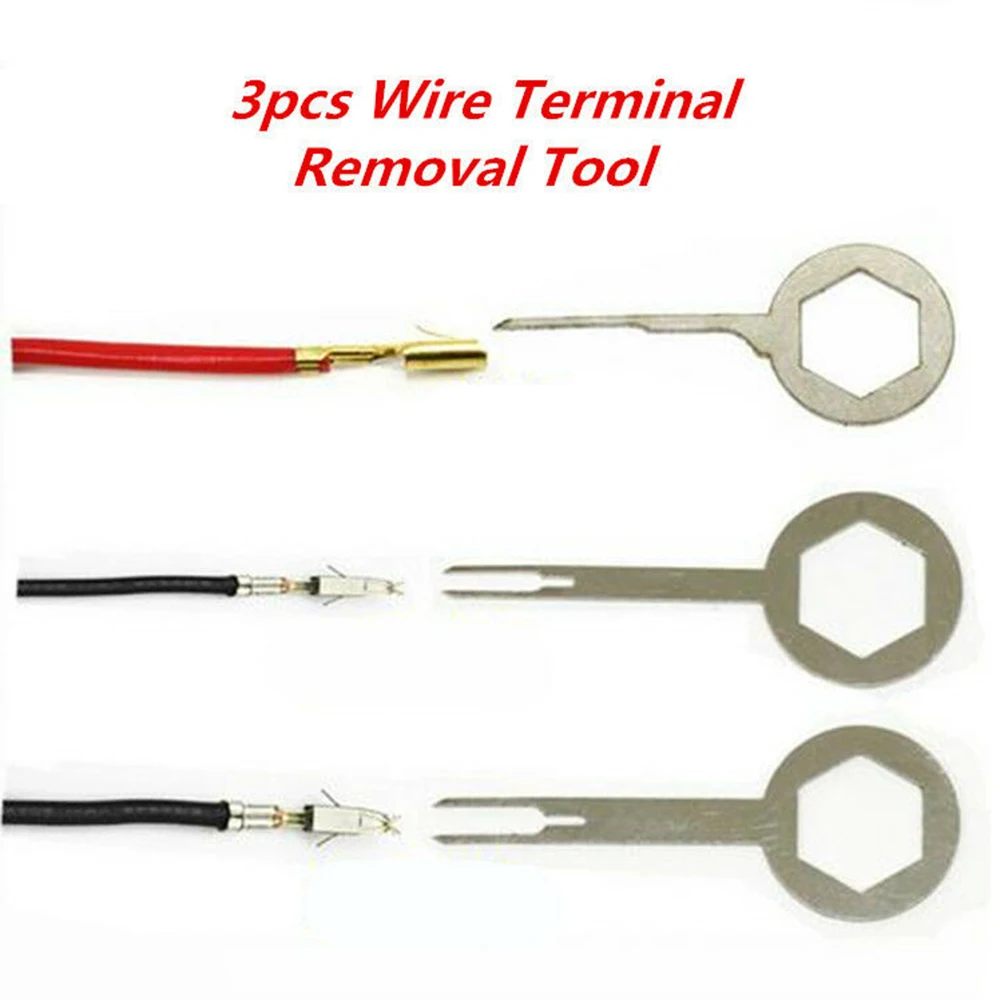 

3pcs Stainless Steel Car Electrical Terminal Key Pin Wiring Crimp Connector Removel Puller Tool Car Electrico Repair Hand Tools