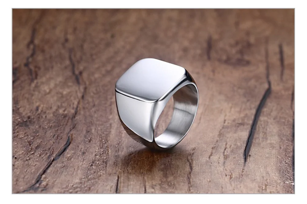 Vnox Anpassen HERO DAD Signet Ring für Männer Schwarz Edelstahl Punk Stempel Ring Sinnvolle Vater der Tag Birtthday Geschenk – Detail 9