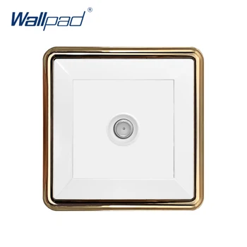 

2019 Wallpad Satellite TV Socket Wall Electrical Power Socket Outlet Gold Panel