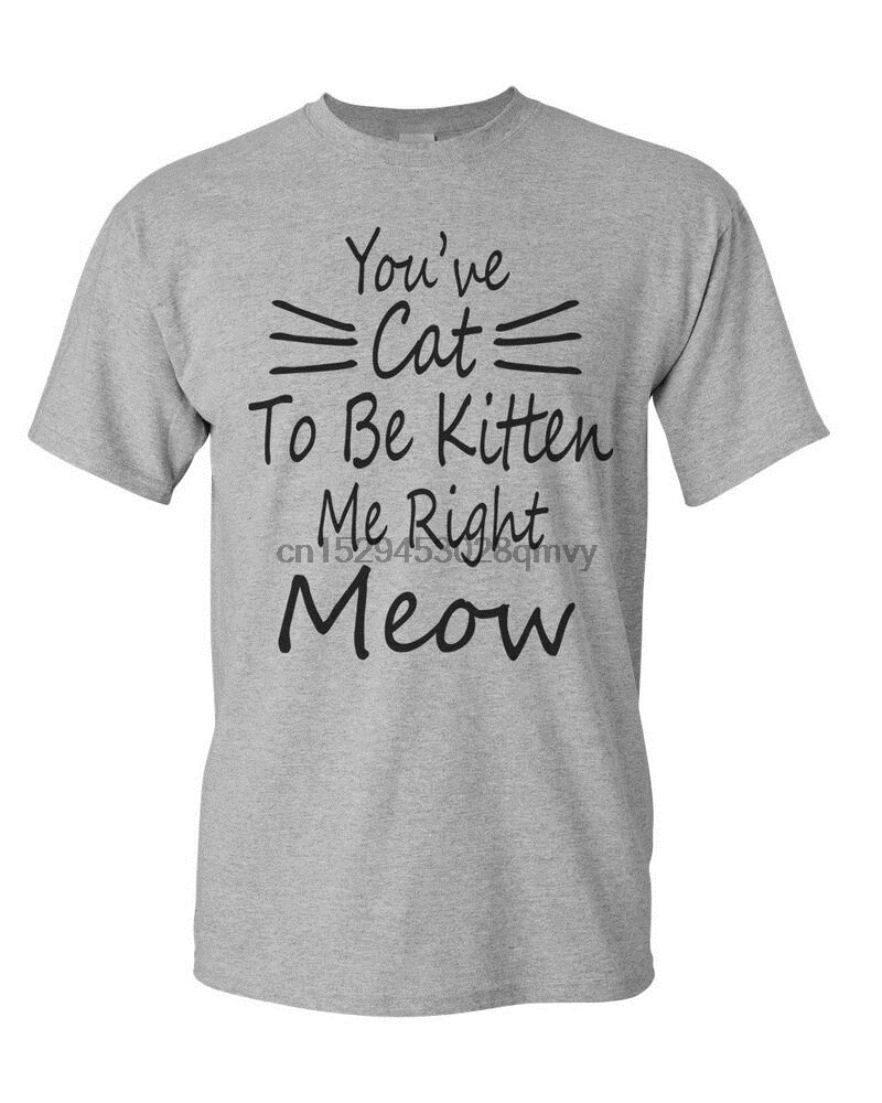 Забавная рубашка с кошкой леди влюбленной Youve Cat To Be Kitten Me Right Meow Мужская футболка |