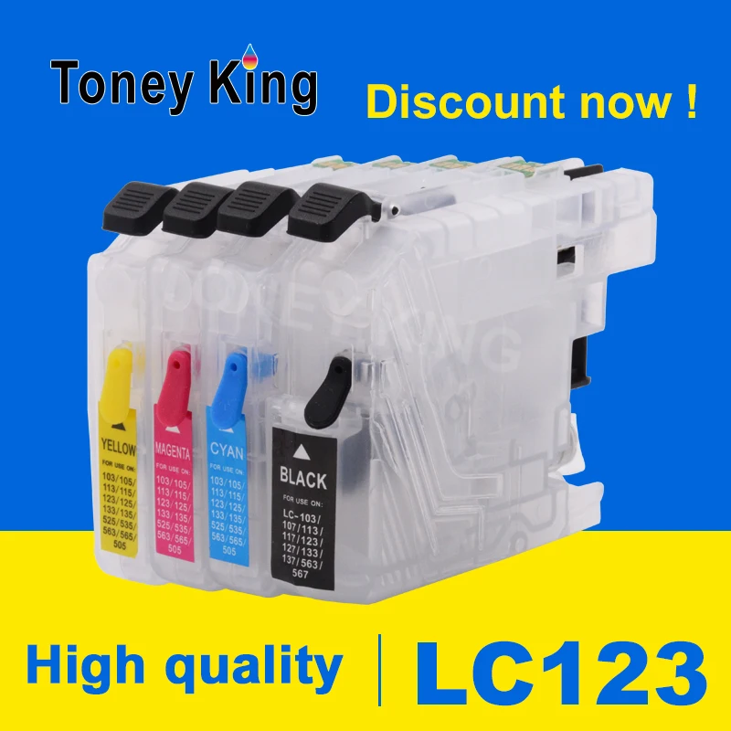 Toney universal (король LC123 XL заправляемые чернильные картриджи для Brother LC 121 123 125 127 129