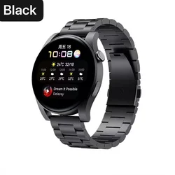 Premium Titanium Alloy Strap - Universal Smartwatch Stainless Steel Bracelet Band, 22mm/20mm - 22mm (Black)