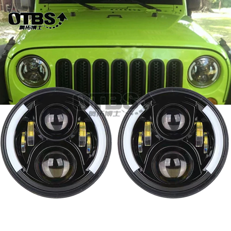 

7 inch Car Light LED Headlight For Lada Niva 4x4 DRL 7'' Front Headlamp w/ Daytime running Lights For Jeep Jk Nissan Patrol Y60