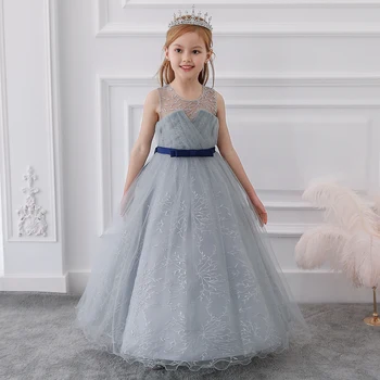 

Summer Flower Girls Dress Elegant Bridesmaid Grl Dresses for Party and Wedding Birthday Costume Princess Dress Children Clothing