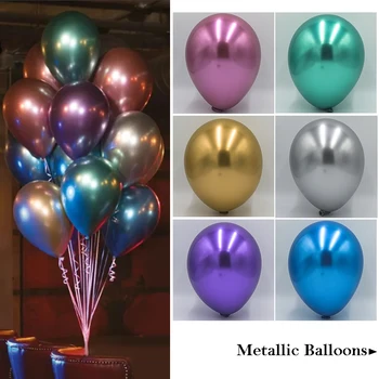

15PCS Metallic Latex Balloons Lot 12inch Silver Wedding Party Decoration Balloons Shimmer and Shine Metal Gold birthday balloon