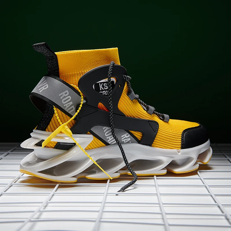 Sock Shoes Sneakers Men High-Top Real-Blade New-Design Footwear Flying-Weaving Night-Running-Zapatillas