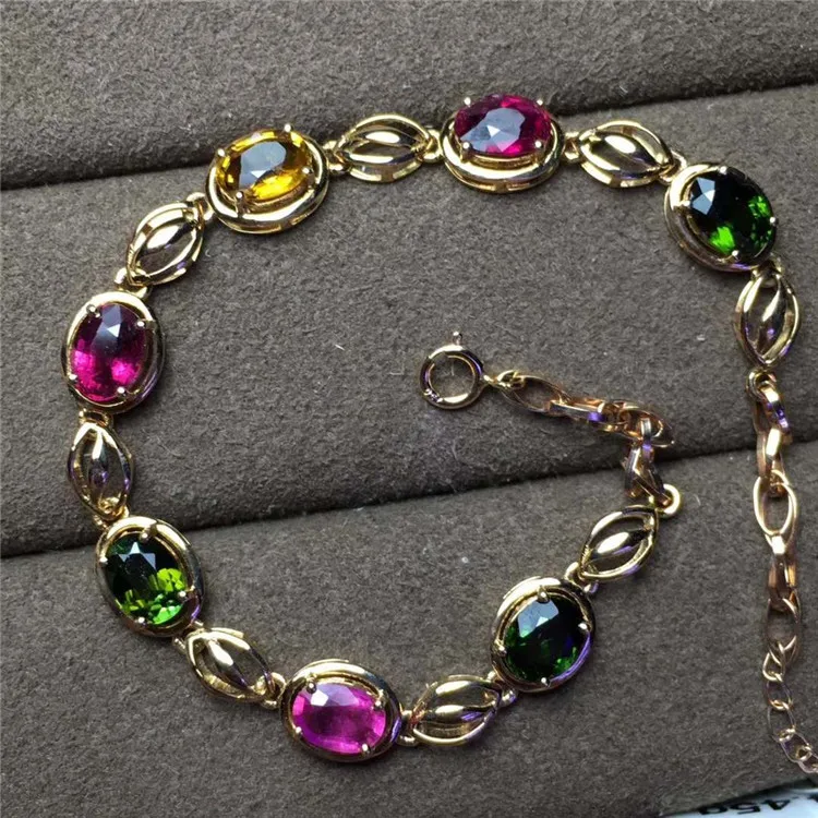 

18k Gold with 3.5 Karat Natural Color Tourmaline Bracelets Goddess Gospel Upper Body Effect Gorgeous