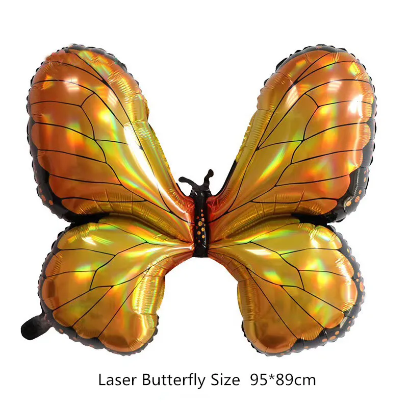 gold laser butterfly Большой лазерный шар-бабочка из фольги для дня рождения, вечеринки, свадьбы, украшения для девочек, шар-бабочка на День святого Валентина - Цвет: gold laser butterfly