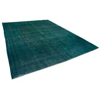 

284x384 Cm Turquoise Handmade Overdyed Large Area Rug-9x13 Ft
