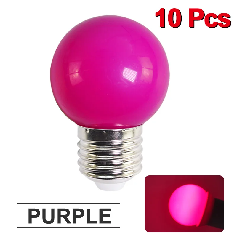 Purple 10 шт./лот Светодиодная лампа 3 Вт красочные лампада ампулы E27 RGB светодиодный светильник SMD 2835 Flash светильник домашний декор светильник переменного тока 220V шарики во всем мире - Испускаемый цвет: Purple