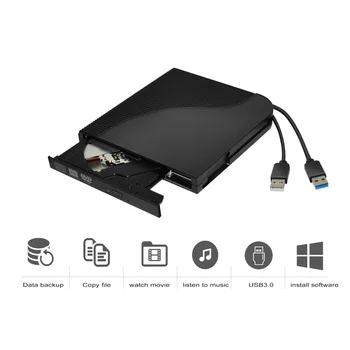 

External DVD Drive USB 3.0 Portable DVD Writer Burners with M-DISC Support for Laptop and PC LHB99