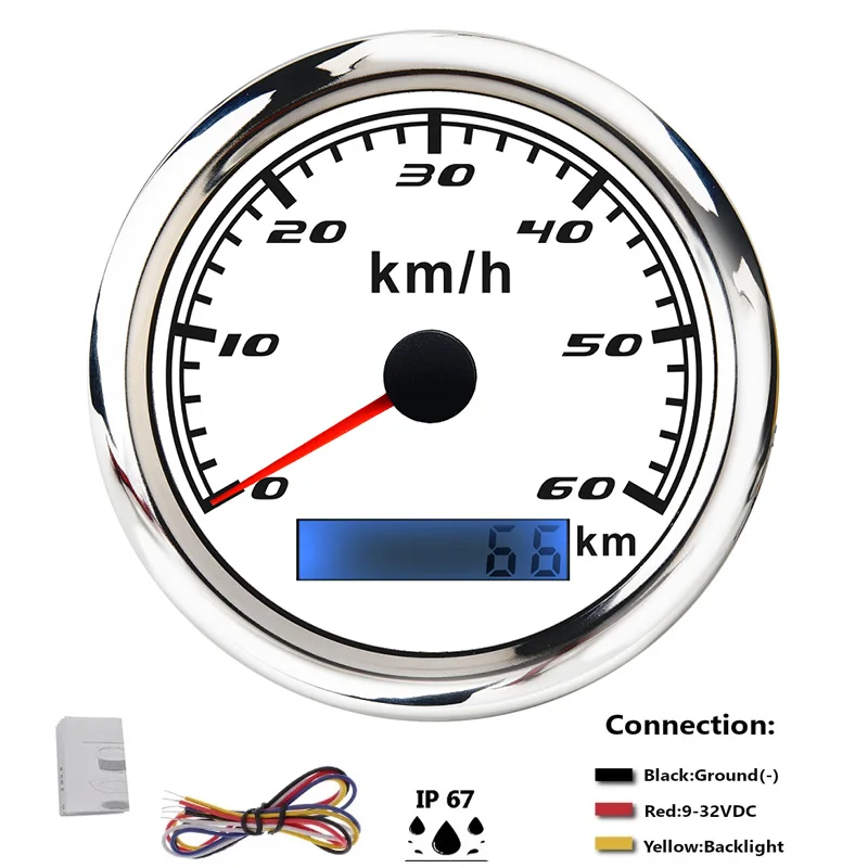 Лодочный Спидометр 30 км/ч 60 120 200 одометр без GPS антенны с красной подсветкой |
