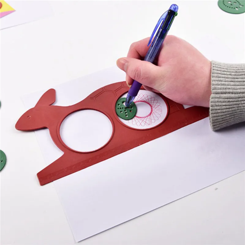 

Drawing Board lovely Drawing ruler Children Spirograph Magic Turtle Rabbit Kids Educational Children's Creativity Toy