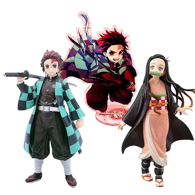 

16cm 2pcs Anime Demon Slayer Kimetsu no Yaiba Figure Kamado Tanjirou Nezuko Kamado Figure Warrior Toys Kimetsu no Yaiba Keychain