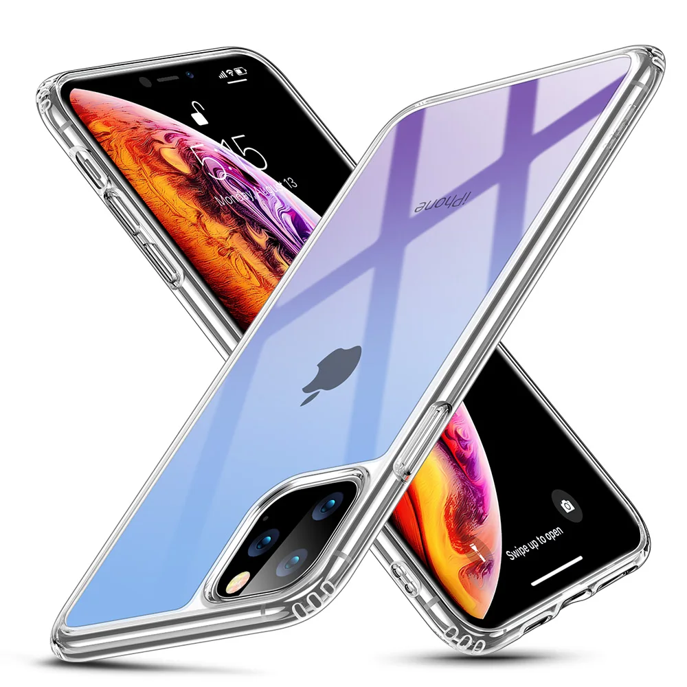 ESR Tempered Glass Case for iPhone 11 11Pro Max Shockproof Luxury Bumper Case for iPhone 11 Pro Max Mirror Cover Glass Cases