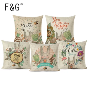 

Animal Cushion Cover Cute Cartoon Rabbit Series for Children Decorative Throw Pillowcase for Sofa Car Chair Home Decor