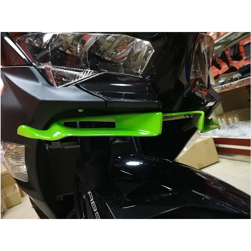 Для KAWASAKI Ninja 250 Ninja 400- мотоциклетные передние Обтекатели аэродинамические крылья ABS пластиковые защитные крышки - Цвет: green send sticker