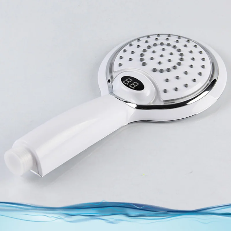 

New ABS Shower Spray Head with 3 Colors Lighting LCD Digital Shower Spray Head LCD Digital Handheld Bathroom Shower Spray Heads