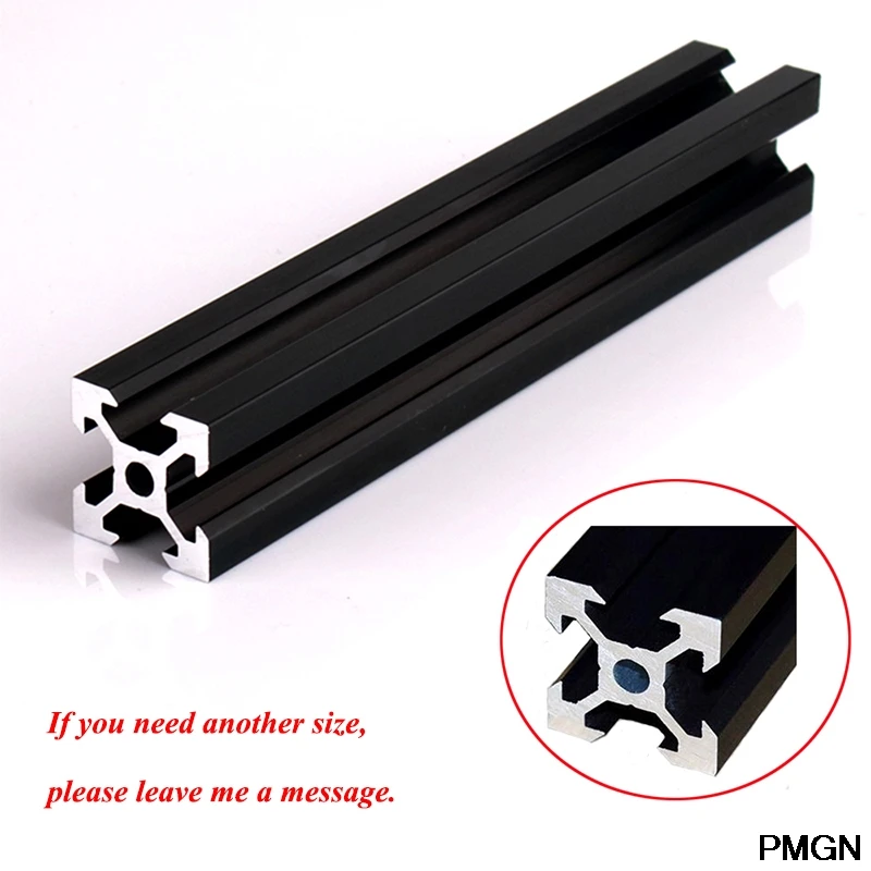 1PC BLACK 2020 V-slot European Standard Anodized Aluminum Profile Extrusion 100mm-800mm Linear Rail for CNC 3D Printer afbeelding
