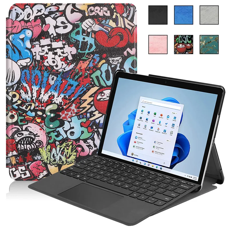Funda Per Microsoft Surface Go 3 2 1 10.5 Pollici Tablet Fashion Stand Shell Pu Pelle Coque Per Surface Go 1 2 3 Cover 10.5''