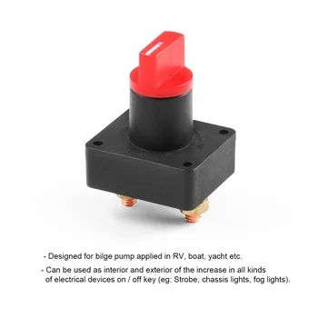 

ON-OFF Battery Disconnect Switch 100M Replacement Light weight 12V Car Boat Cut