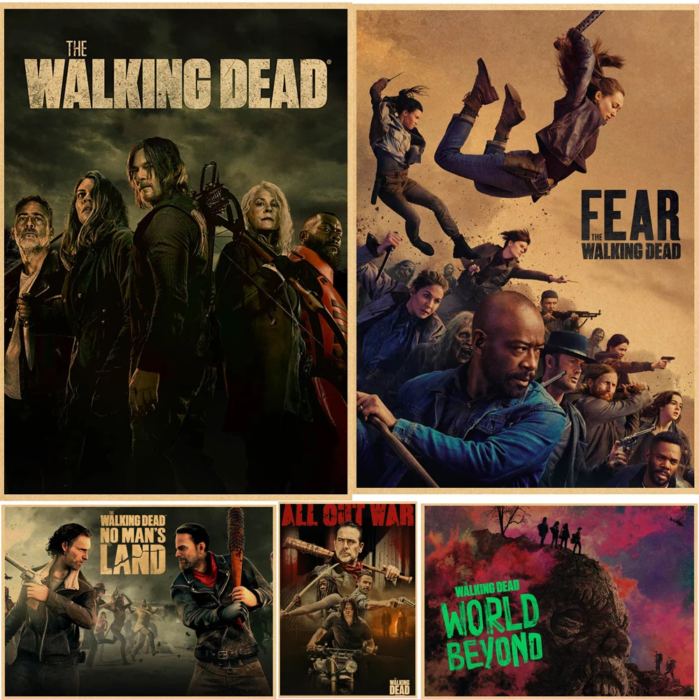 Hot The Walking Dead Season 7 Classic Movie Kraft Paper Poster Bar Cafe  Living Room Dining Room Wall Decorative Paintings - AliExpress