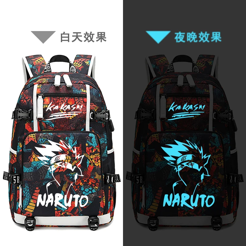

Anime Naruto Backpack Student School Luminous Shoulder Bag Satchel Laptop Rucksack Knapsack Teenager Casual Travel Gift