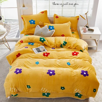 

Floral Bedding Set include Comfortable Duvet Cover Set and Pillowcase Soft Warm Microfiber Flannel Fabric With Zipper Closure