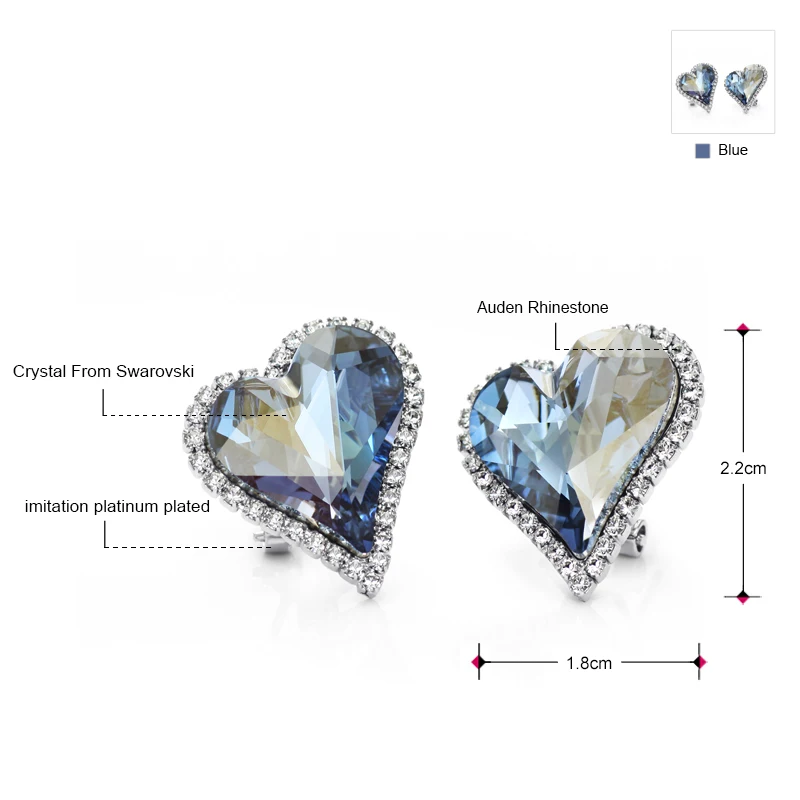 Kopen Neoglory Oostenrijk Crystal   Auden Rhinestone Stud Oorbellen Romantische Liefde Hart Ontwerp Legering Verzilverd Voor Koop Elegant Gift