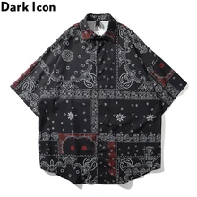 Dark Icon Bandana Hawaiian Shirt Men 2020 Summer Paisley Street Men's Shirts Oversized Shirts for Men Women